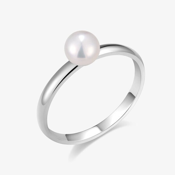 Mira Stack-able Simple Band Fresh Water Pearl Ring - Picture 4 of 6